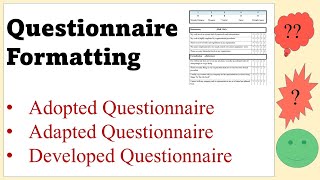 How to Format Questionnaire [upl. by Eletnahc34]