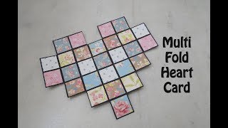 Multi Fold Heart Card Tutorial  Any SizeMeasurement  Shuruthi Selvaraj [upl. by Abba]