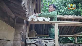 Living alone in the mountains he built a small house to live in and built a complete warehouse roof [upl. by Alistair]