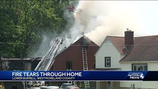 Lower Burrell fire guts home [upl. by Coleman]