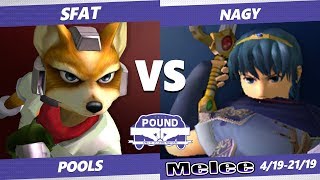 Pound 2019 SSBM  CLG SFAT Fox VS Nagy Marth Smash Melee Pools [upl. by Anaihr]