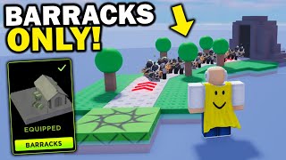 WIN WITH ONLY BARRACKS Easy  Tower Defense X Roblox [upl. by Dolly]