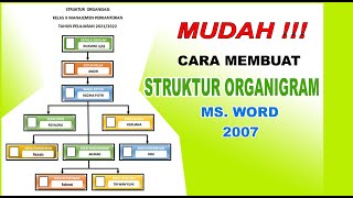 Cara Membuat Struktur Organigram atau Struktur Organisasi di Ms Word [upl. by Brandise]