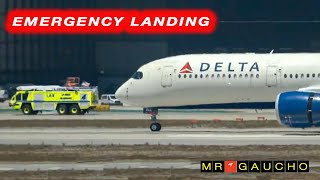 EMERGENCY LANDING AT LAX  DELTA AIRBUS A350 [upl. by Llerrahs]