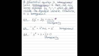 Determine whether a differential equation is homogeneous [upl. by Mikkel819]