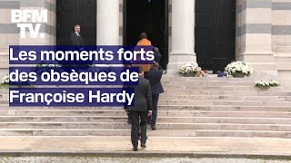 Le dernier adieu de Françoise Hardy au PèreLachaise en présence de nombreuses personnalités [upl. by Enelyar]