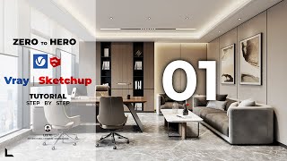 EASY VRAY 6 FOR SKETCHUP  Realistic Interior Rendering  From Start To Finish  Part 1 interior 01 [upl. by Queridas428]