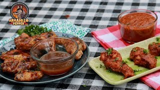 Chicken Wings in Big Easy OilLess Fryer  Caribbean Gold and Jalapeno Parmesan [upl. by Limoli]