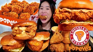 POPEYES CREAMY TRUFF MAYO Creamy Chicken Sandwiches amp Crispy Cajun Fried Chicken  Mukbang ASMR [upl. by Eanil]