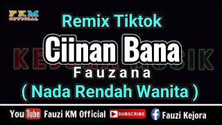 Remix Tiktok  CIINAN BANA  Fauzana KARAOKE  Nada Rendah Wanita [upl. by Yasui]