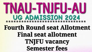 TNAU  Final Seat allotment  Spot admission  Fees details full updates [upl. by Egidio223]