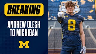 Michigan lands HUGE commitment from Top 100 TE Andrew Olesh out of Pennsylvania I GoBlue [upl. by Humph]