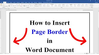 How to Insert Page Border in Word Document [upl. by Francyne]