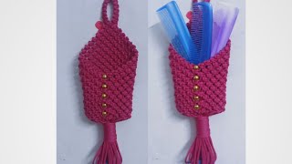 how to make a comb holder with macrame Dori new design [upl. by Marl]