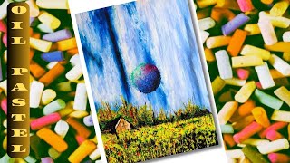 Ölpastellkreide Landschaft malen Tutorial Oil Pastel Painting Landscape drawing [upl. by Marmaduke402]