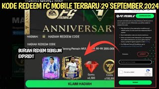 KODE REDEEM FC MOBILE HARI INI 29 SEPTEMBER 2024 EVENT ANNIVERSARY  NEW CODE REDEEM FC MOBILE [upl. by Uliram]