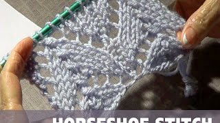 Knitting Horseshoe Lace Stitch CC [upl. by Aikel]