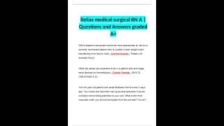 RELIAS MEDICAL SURGICAL RN A QUESTIONS AND ANSWERS GRADED A [upl. by Mandell]