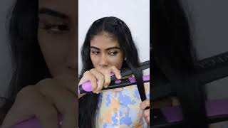 🔥😃ചുരുട്ടീ‼️😲 Viral hair curls using straightener hack nerin shorts viral viralshorts [upl. by Willa]