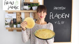 Protein Fladen  Pfannkuchen deftig  vegan amp glutenfrei  Nur 4 Zutaten [upl. by Eillom]