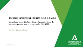 Formación Escuelas Infantiles 03 años Bloque 4 Datos económicos [upl. by Missie518]