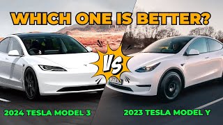 Comparing 2023 Tesla Model Y Vs 2024 Tesla Model 3 Which One to Choose [upl. by Aihtiekal]