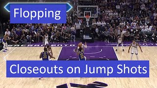 Educational  Closeouts on Jump Shots and Flopping FIBA and NBA [upl. by Athena]