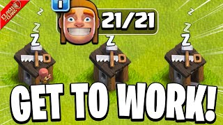 Can I Get 21 Builders Working on these 4 Accounts  Clash of Clans [upl. by Ahsienad]