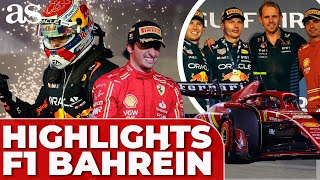 CARLOS SAINZ VERSTAPPEN ALONSO  F1 RESUMEN GP BAHRÉIN [upl. by Aicilegna658]