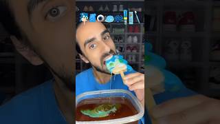 Food ASMR Eating a Sonic Popsicle and all Blue snacks asmr food funny asmrfood mukbang [upl. by Dayir525]