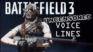 BATTLEFIELD 3  UNCENSORED Voice Lines [upl. by Illa295]