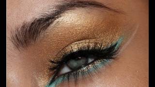 Arabic Gold and Turquoise Eye Makeup [upl. by Nodroj859]