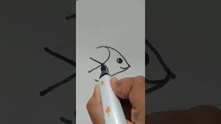 Easy 🐠 fish drawing drawing art shorts youtubeshorts easydrawing [upl. by Judd]