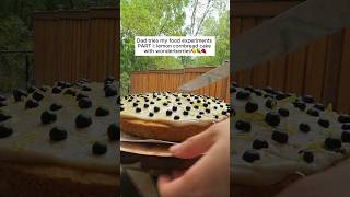 Dad tries lemon cornbread with wonderberries food experiment 1 [upl. by Nyasuh548]