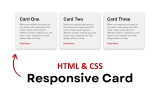 Creating Responsive Card In HTML CSS  Card Design HTML CSS [upl. by Taddeusz]