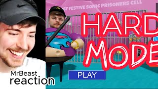 New MrBeast Prison Run MrBeast 💀REACTION HARD MODE  Walkthrough [upl. by Ellahcim828]