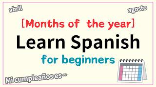 Learn Spanish Months of the year spanishlessons speaking beginners [upl. by Arondel]