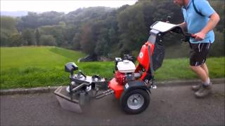 K1500 Kersten sweeper WeedBrush clearing moss on tarmac [upl. by Anikas]