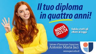 Diplomarsi in quattro anni allo quotJaciquot il nuovo corso in Amministrazione Finanza e Marketing [upl. by Anilrac]