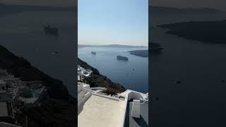 Santorini hotel view santorini santorinigreece greece sea boat travel greekisland sun [upl. by Saffian]