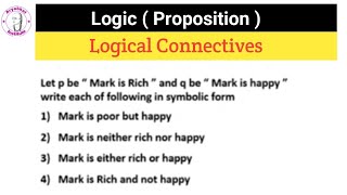 Logic Connectives  Logic Connectives problem  Logic Connectives problem discrete mathematics [upl. by Yme415]