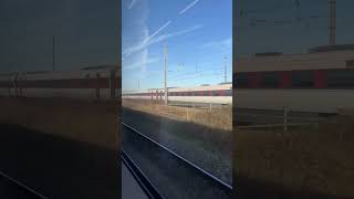 LNER Azuma vs CrossCountry Class 170 race departing Peterborough 28112024 [upl. by Emoryt]