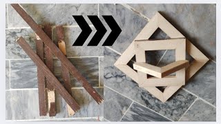 making wall decor with scrap woodcreative viralvideo woodskills creativewoodworking diy [upl. by Yarg]