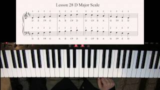 Learn how to play the D Major Scale on the Piano for Beginners  Lesson Tutorial 28 [upl. by Neelyahs]