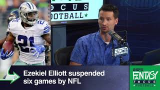 How Ezekiel Elliotts Suspension Affects Your Fantasy Roster  Fantasy Focus  ESPN [upl. by Jevon]