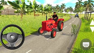 Ultimate Red 🔴 Mahindra Tractor Driving Ofline Village Gameplay 🤩 Indian Tractor Driving 3D Games [upl. by Desiree]