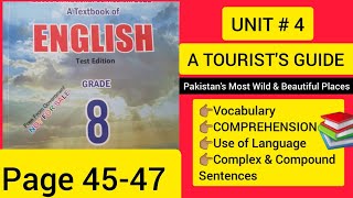 Unit 44 Pakistans Most Wild amp Beautiful Places Translation amp Solved Exercise  Class 8th English [upl. by Atinyl]