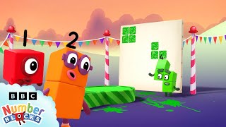 Stampolines and Number Fun  Learn to Count  Maths for Kids  Numberblocks [upl. by Anileva]