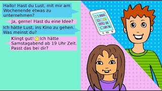 Deutsche Dialoge Verabredungen ausmachen  Nachrichten  SMS schreiben German for beginners [upl. by Atrebor]