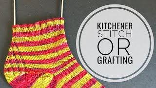 Tutorial 26 How to Kitchener Stitch  Grafting  Toe with no ears [upl. by Terr]